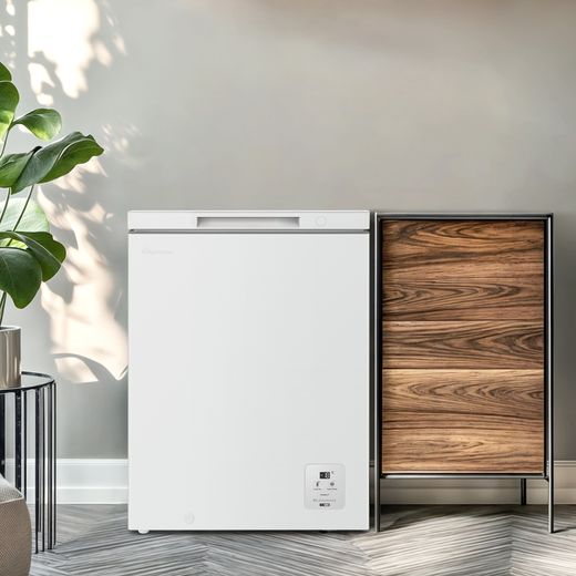 Fridgemaster Chest Freezer - White - Freezer in utility room shot