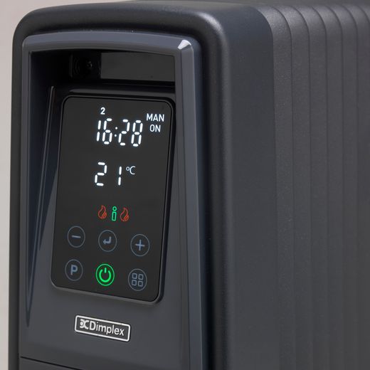 Dimplex EvoRad Eco Oil Free Radiator 2000W - Anthracite - Control panel shot