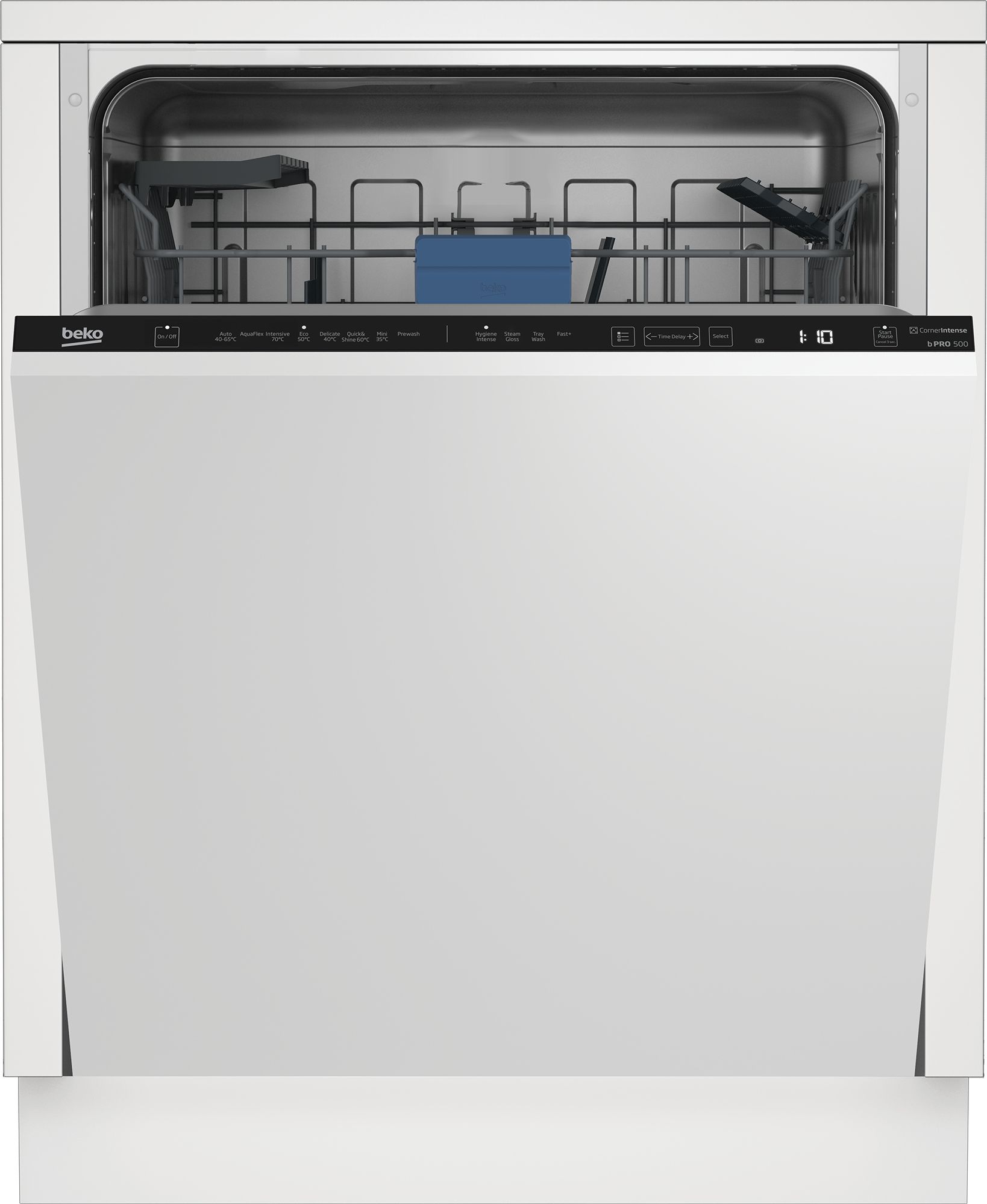 Beko Built In Full Size Dishwasher - Corner Intense - LED Spot - Fast+ - Black