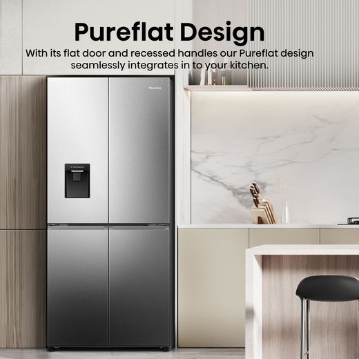 Hisense American Fridge Freezer - Stainless Steel  - Annotation - Pure flat design shot