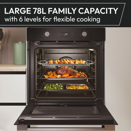 Hoover Built In Electric Single Oven - Stainless Steel - Annotation - Family capacity shot