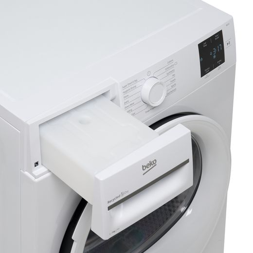 Beko BM3T3713W 7Kg Heat Pump Tumble Dryer - White - Detergent drawer open