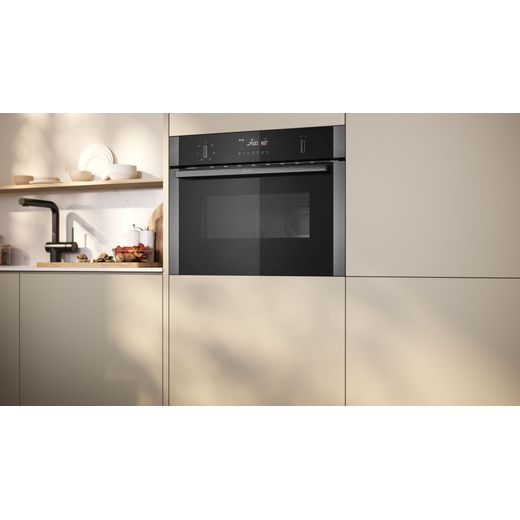 NEFF Compact Built In Electric Single Oven - Graphite Oven in kitchen shot