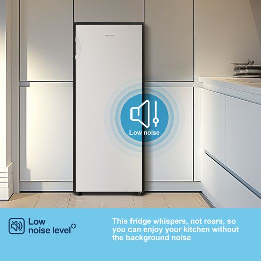 Fridgemaster MTL55242E 143cm Small Fridge - White - Annotation - Low noise level