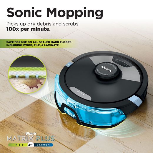 Shark Matrix Plus 2-in-1 Robotic Vacuum Cleaner - Black - Annotation - Sonic mapping