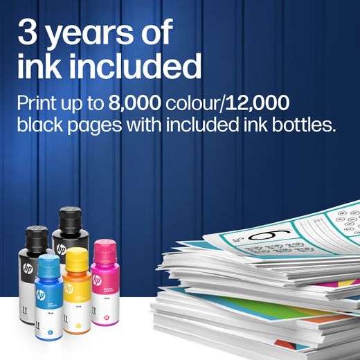 HP Smart Tank Wireless Inkjet Printer Up to 3 years of Ink Included - Grey / White - Annotation - 3 years of ink included