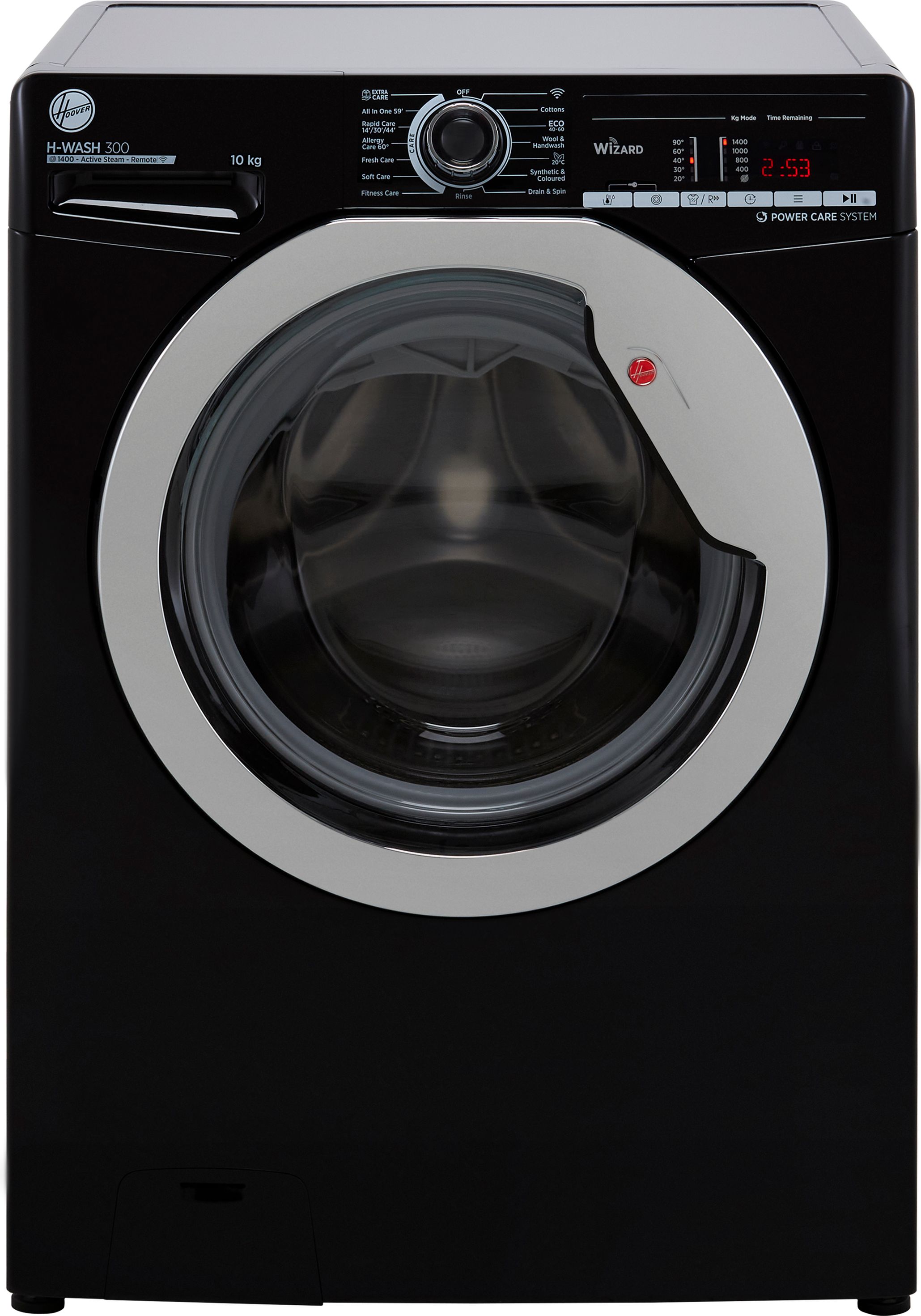 Hoover H-WASH 300 LITE H3WS4105TACBE 10kg Washing Machine with 1400 rpm - Black - C Rated, Black