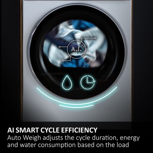 Haier X Series 5 HWD90BP14357TUUK Wifi Connected 9Kg / 5Kg Washer Dryer with 1400 rpm - White - Annotation - Auto weigh shot