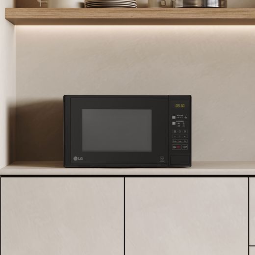 LG MH6042D 20 Litre 25cm High, Freestanding Small Microwave With Grill - Black - microwave in kitchen shot