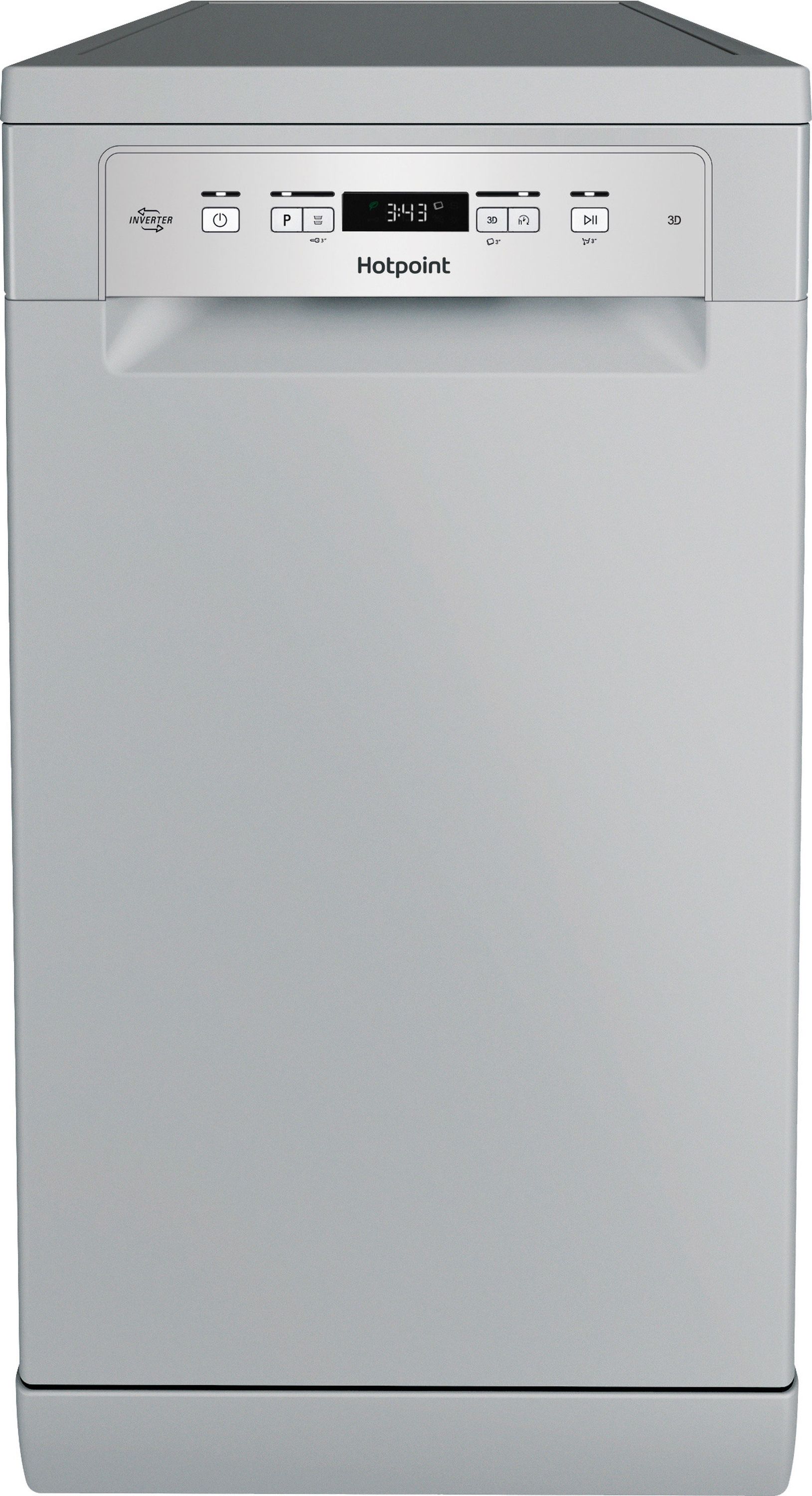 Image of Hotpoint HP3FC10BS7A0SUK Slimline Dishwasher - Silver - C Rated, Silver