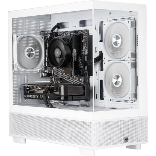 3XS Core 3XS-169057 - NVIDIA® GeForce RTX™ 5060, AMD Ryzen™ 5, 500GB SSD - White - Right perpsective shot