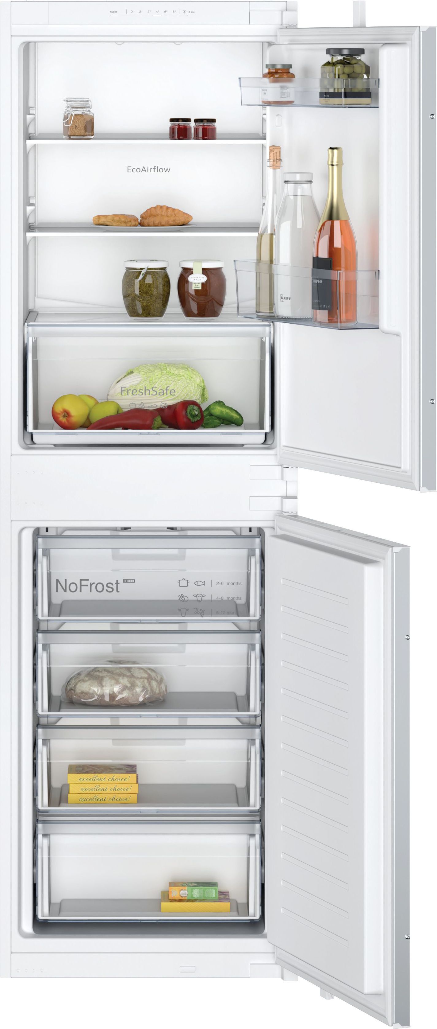 NEFF KI7851SE0G Integrated Fridge Freezer - White - 249L Total Capacity - E Rated