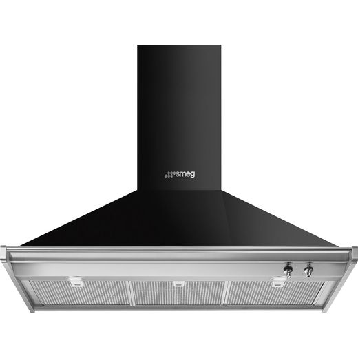 Smeg Classic KD100HNE 100 cm Chimney Cooker Hood - Black - A+ Rated