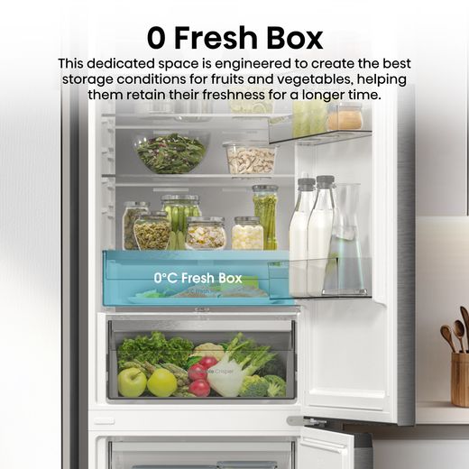 Hisense RB5P410SACCUK 203cm High No Frost Fridge Freezer - Stainless Steel - Annotation - Fresh box shot