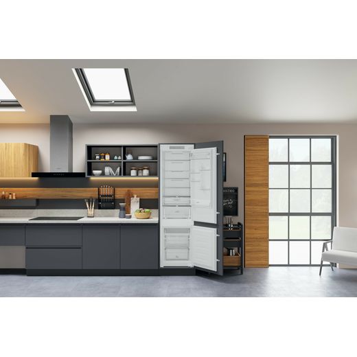 Hotpoint Integrated 70/30 Total No Frost Fridge Freezer - White - Fridge freezer in kitchen shot