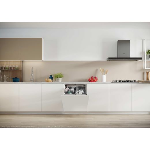 Hoover H-DISH 300 LITE Fully Integrated Standard Dishwasher - Black with Fixed Door Fixing Kit - Dishwasher in kitchen