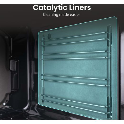Hisense Hi6 Built In Electric Double Oven - Black - Annotation - Catalytic liners shot 