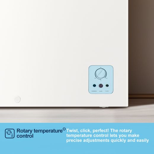 Fridgemaster Chest Freezer - White - Annotation - temp control shot 