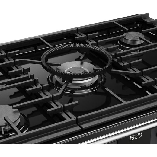Stoves Richmond DX 90DF 90cm Dual Fuel Range Cooker - Anthracite - Close up wok burner shot