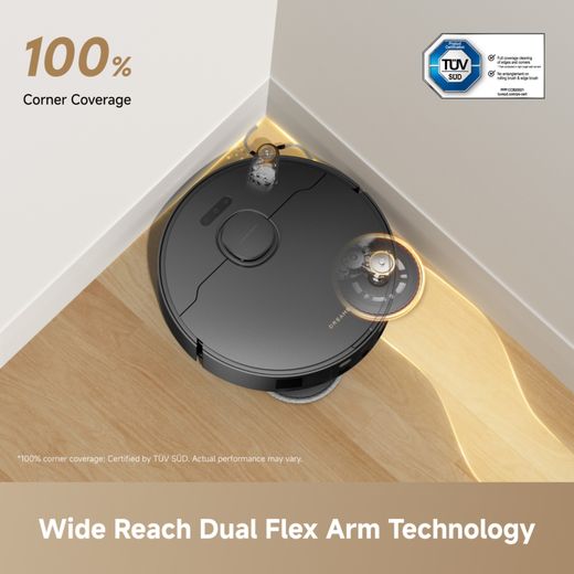 Dreame L50 Ultra AE Robotic Vacuum Cleaner - Black - Annotation - 100% corner coverage