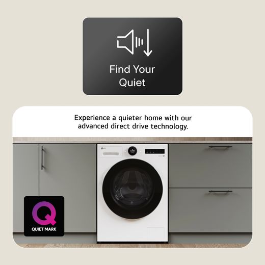 LG Series 10 WHX9016TLC Wifi Connected 11Kg / 6Kg Heat Pump Washer Dryer with 1400 rpm - White - Quiet Mark