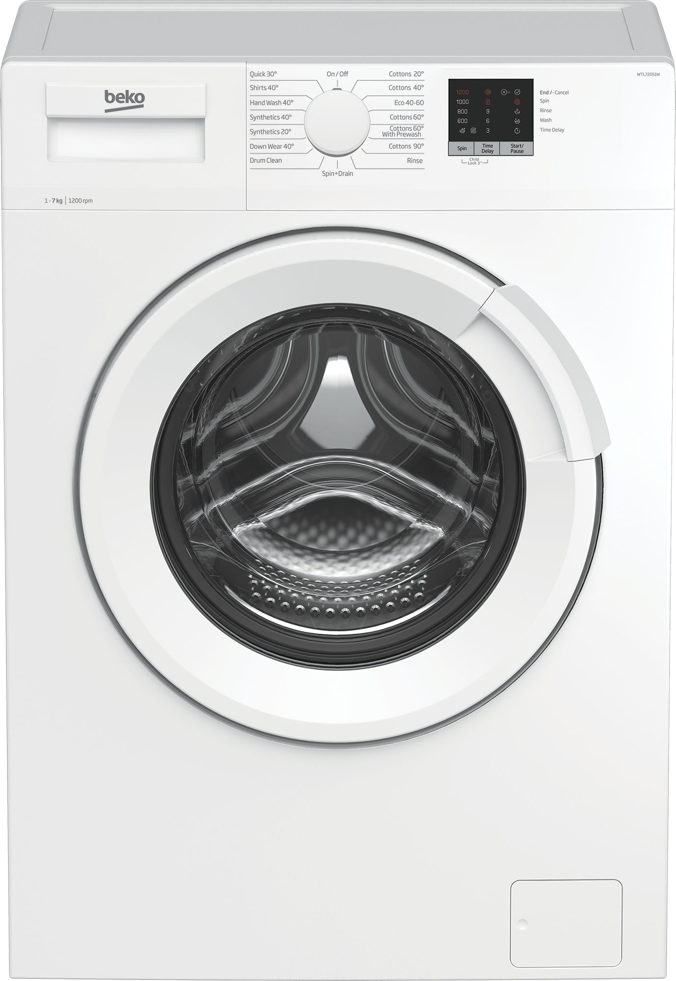 Beko WTL72051W 7kg Washing Machine with 1200 rpm - White - D Rated, White