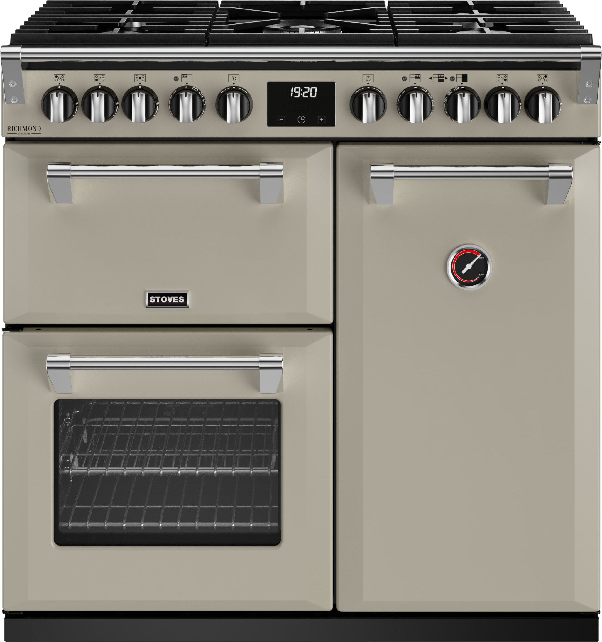 Stoves Richmond Deluxe ST DX RICH D900DF PMU_ Dual Fuel Range Cooker - Porcini Mushroom - A Rated, Brown