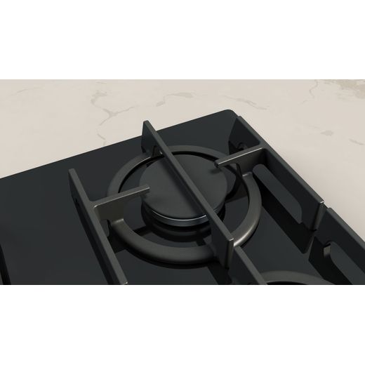 NEFF N90 T29RHS4S0 92cm Gas Hob - Black - Close up burner shot