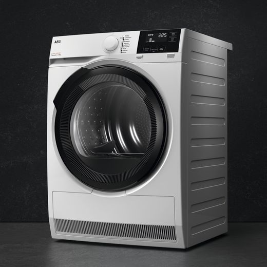 AEG SensiDry Technology TR718L4B 8Kg Heat Pump Tumble Dryer - White - Left perspective