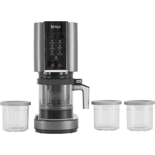 Ninja NC300UK Ice Cream Maker Silver - Front shot with tubs