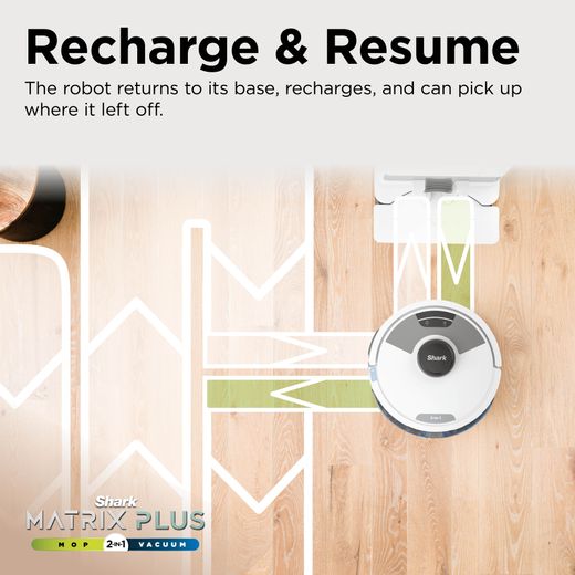 Shark Matrix Plus 2-in-1 Robotic Vacuum Cleaner - Silver - Annotation - Recharge & Resume