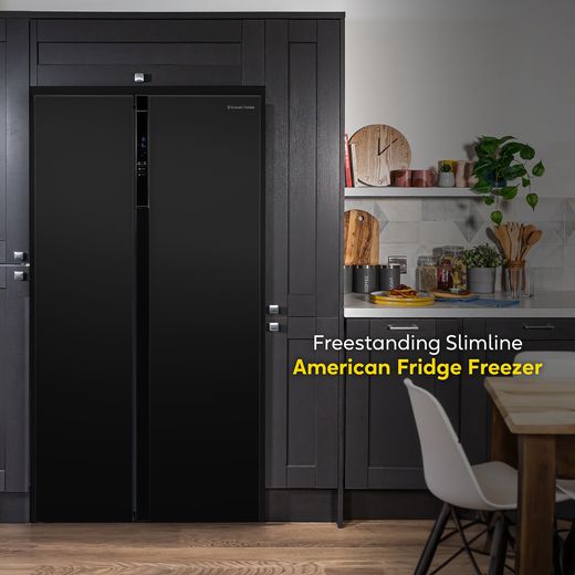 Russell Hobbs Upright Freezer - Black - Annotation - Slimline fridge freezer shot