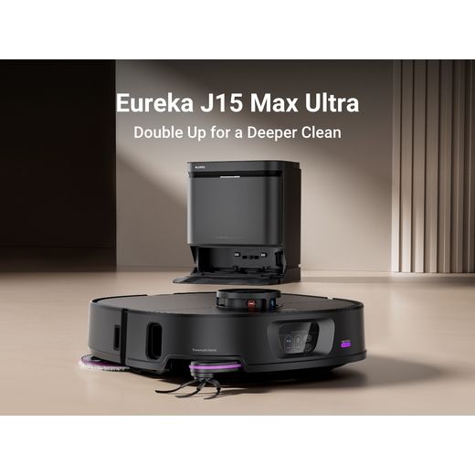 Eureka J15 Max Robotic Vacuum Cleaner - Black - Annotation - Deep clean shot