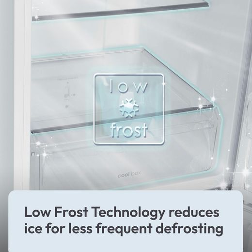 Candy CCG1L314EWK 144cm Small Fridge Freezer - White - Annotation - Low frost shot