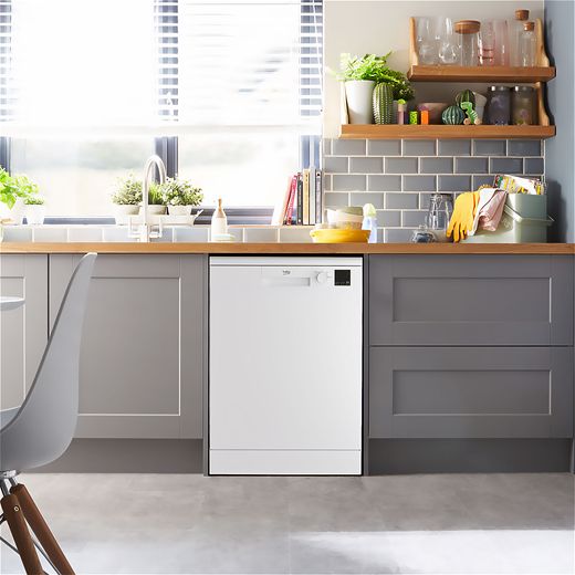Beko Standard Dishwasher - White - Dishwasher in kitchen shot