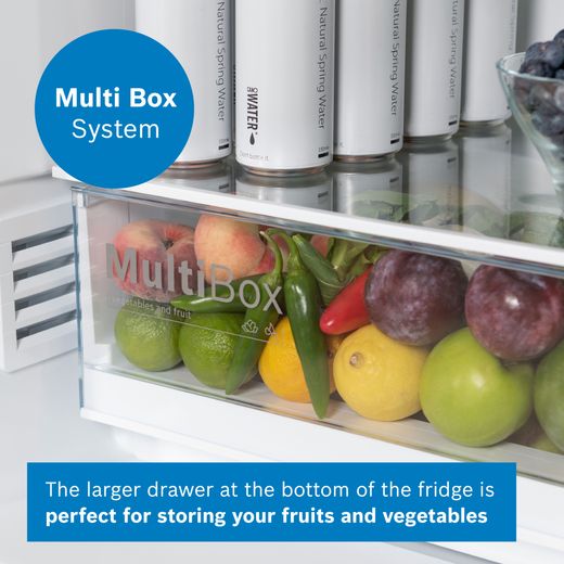 Bosch Series 2 50/50 Total No Frost Fridge Freezer - Stainless Steel Effect - Annotation - Multi box shot