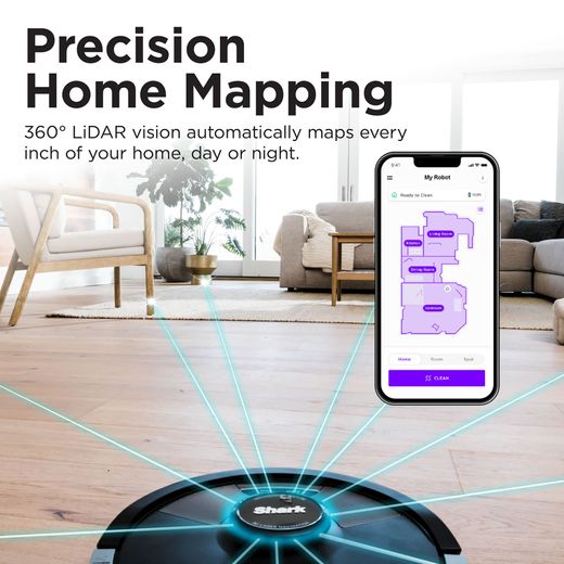 Shark Matrix Plus 2-in-1 Robotic Vacuum Cleaner - Black - Annotation - Precise home mapping