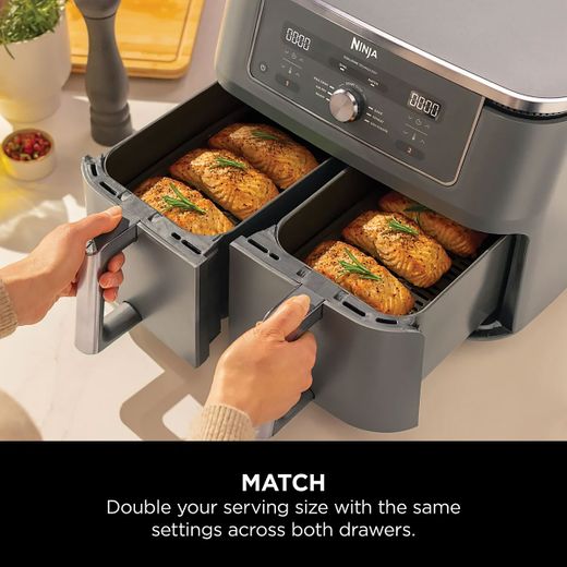 Ninja MAX 6-in-1 Dual Zone DZ400UK Air Fryer - Grey - Annotation - Match