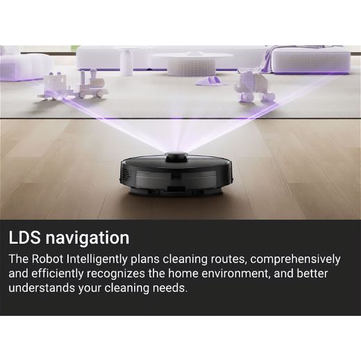Eureka N6 plus Robotic Vacuum Cleaner - Black - Annotation - LDS navigation shot