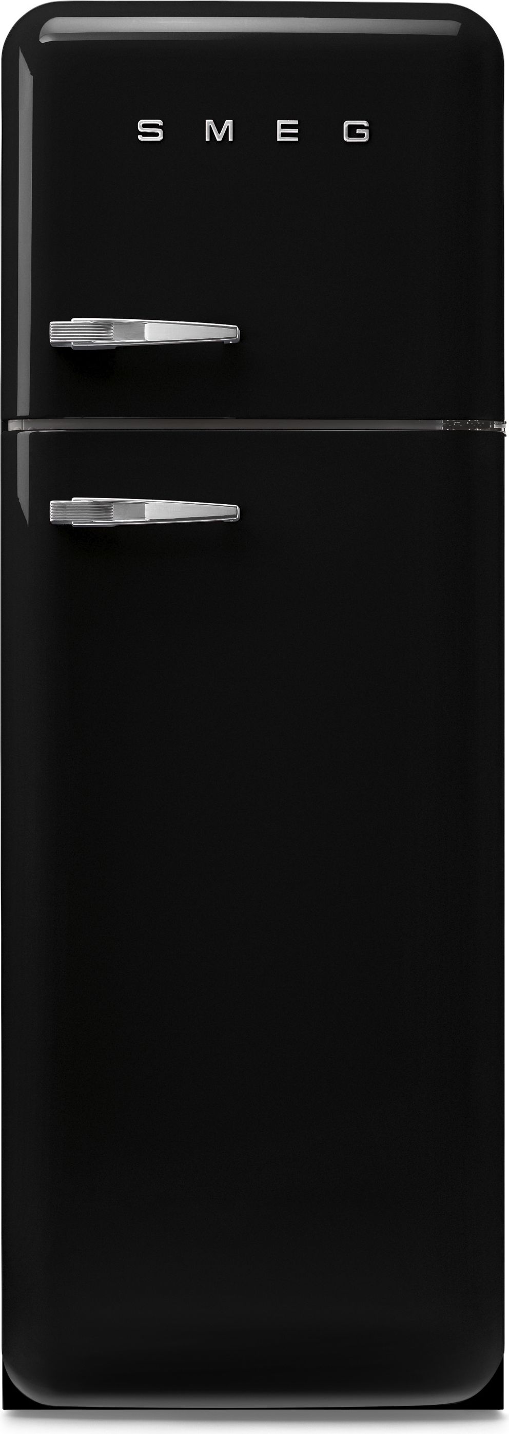 Image of Smeg 50s Style Retro Right Hand Hinge FAB30RBL6UK 172cm 80/20 Fridge Freezer - Black - C Rated, Black