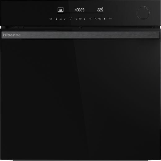 Hisense Hi6 BlackLine BSA66346ADBGUK Wifi Connected Built In Electric Single Oven - Jet Black - Front shot
