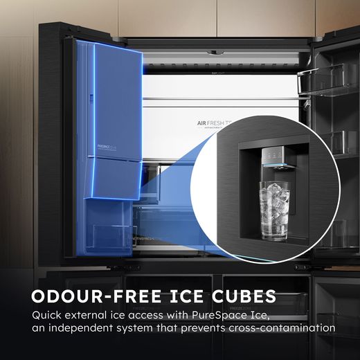 Haier Horizon American Fridge Freezer - Black - Annotation -  odur free shot