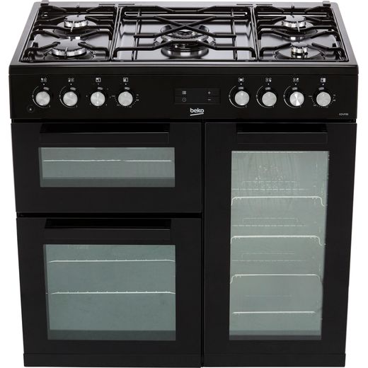 Beko 90cm Dual Fuel Range Cooker - Black