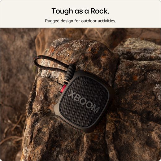 LG xboom Rock Wireless Speaker - TECHNO RED - Annotation - Tough as a rock