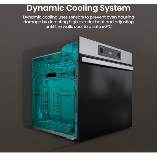 Hisense Hi2 BI626PXUPUK Built In Electric Single Oven with Pyrolytic Cleaning - Stainless Steel - Annotation - Dynamic cooling system