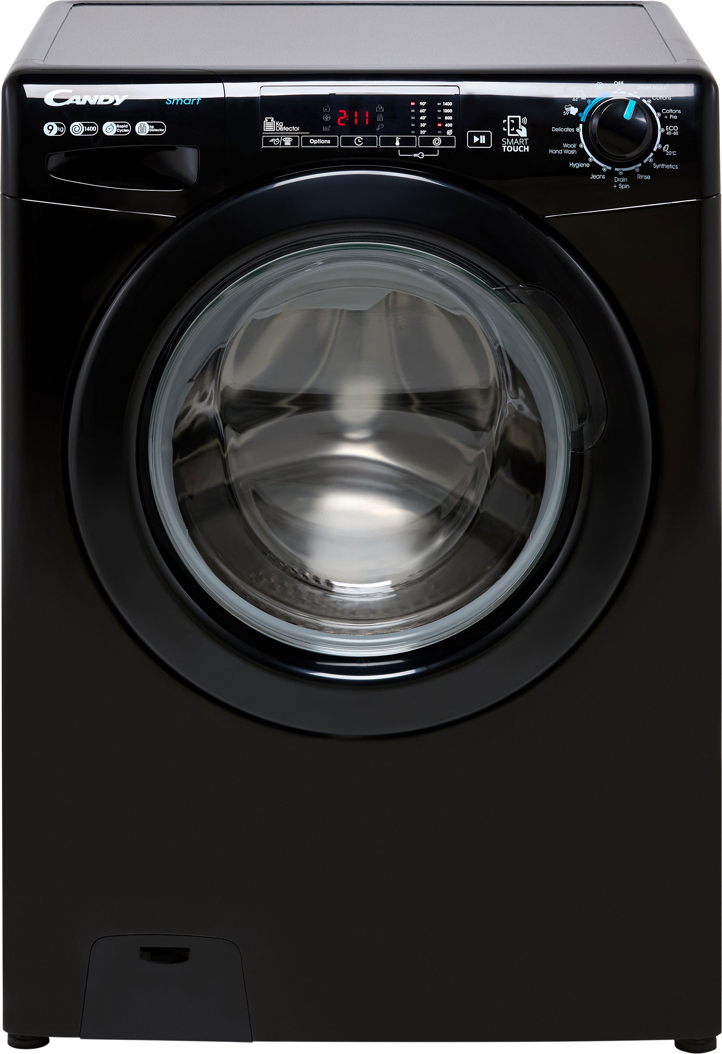 Candy CS149TWBB4/1-80 9kg Washing Machine with 1400 rpm - Black - B Rated, Black