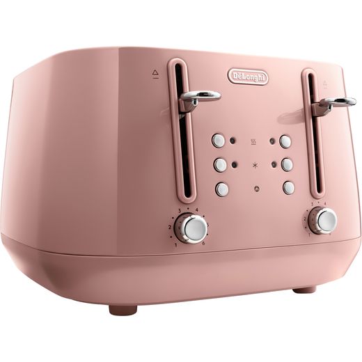 De'Longhi Eclettica CTY4003.PK 4 Slice Toaster - Pink - Right perspective shot