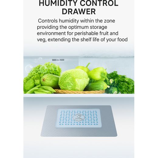 Tesla American Fridge Freezer - Stainless Steel - Annotation - Humidity control drawer