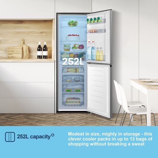 Fridgemaster MC55240ES 174cm 50/50 Fridge Freezer - Silver - Annotation - 252L capacity