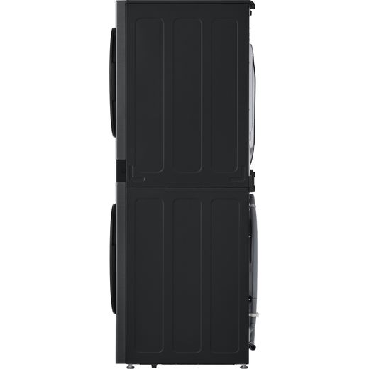 LG WashTower™ AI Direct Drive™ WT1210BBTN1 Wifi Connected 12Kg / 10Kg Heat Pump Washer Dryer with 1400 rpm - Platinum Black - side shot
